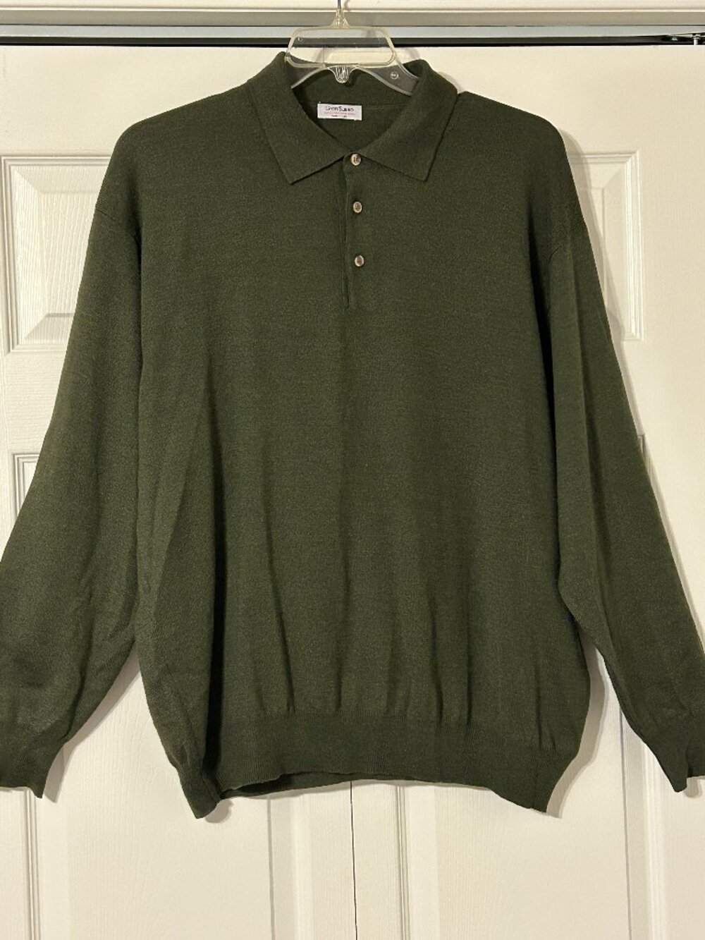 Mens GRAN SASSO Sz XL Green Wool Cashmere Blend Sweater